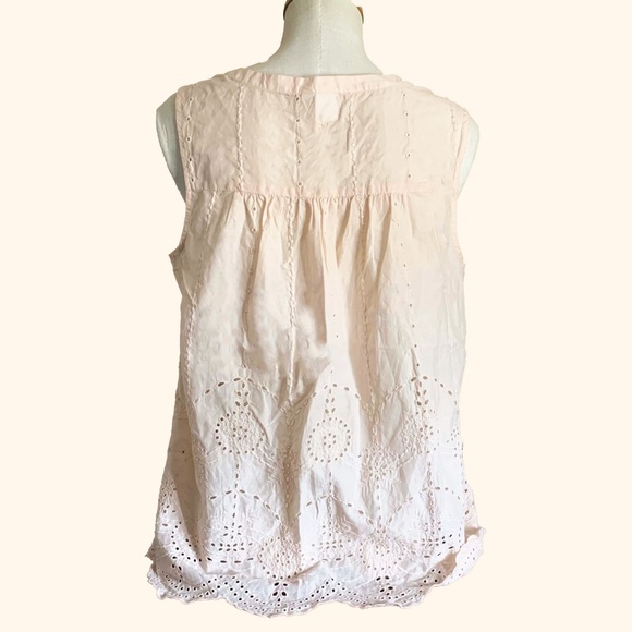 Gap Light Pink Sleeveless Blouse Sz M Tall - Picture 2 of 5